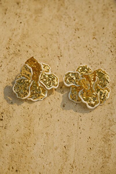 bahia butik aksesuar Kadın Büyük Form Çiçek Küpe