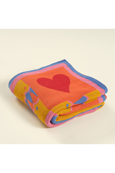 Zsa Zsa Zsu Moda Jakarlı Örme Akrilik Koltuk Şalı 130x170 Cm Renkli