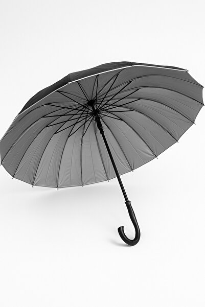 Silmarillion Büyük Boy 1. Sınıf 16 Telli Bastonlu Siyah Şemsiye 12 Telli Bast...