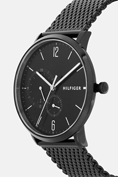 Tommy Hilfiger Men Dial Stainless Steel Mesh Bracelet Watch, Black