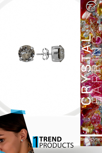 Twem Silver Zirconia Swaroski Crystal Stone Ss Prong Stud Earrings |   Showy ...