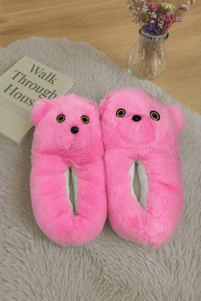 ALB TERLİK AYAKKABI SAN. TİC. LTD. ŞTİ. Cute Bear Slippers - Plush, Women'S, Unisex & Men's House Slippers, Soft Winter House Slippers