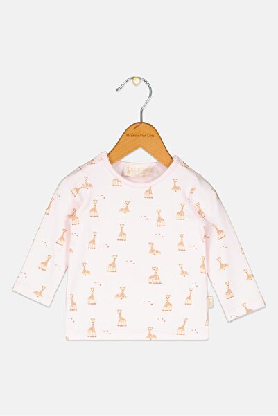 Sophie La Girafe Toddlers Girl Long Sleeve Animal Print Top, Multicolor