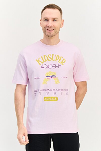 Puma X Kidsuper Men Sportswear Fit Short Sleeve Outdoor T-Shirt, Pink