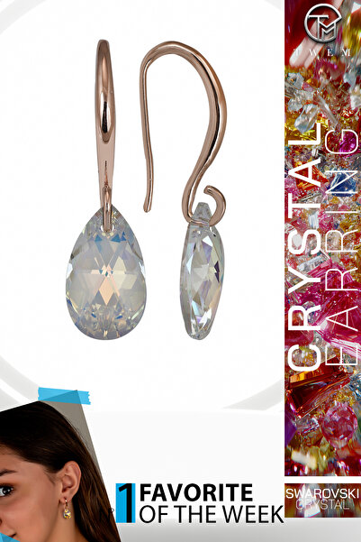 Twem Silver Zirconia Swaroski Crystal Stone Shiny Drop Ros Earrings |   Brigh...