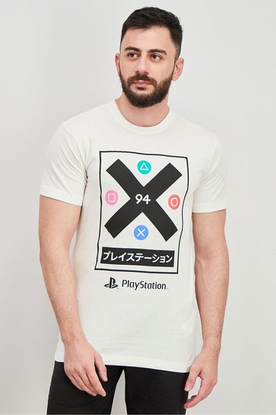 DIFUZED Men Crew Neck Short Sleeve Graphic Tee, White