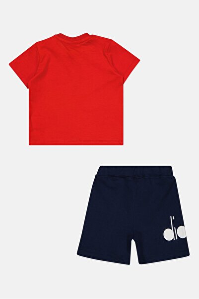 Diadora Toddlers Boy 2 Piece Brand Logo T-Shirts And Shorts Set, Red/Navy/White