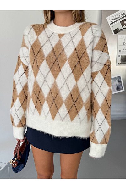 franky B سترة نسائية كبيرة الحجم منقوشة بالألماس