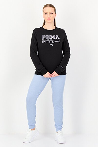 Puma Women Sportswear Fit Long Sleeves Outdoor Sweatshirt, Black