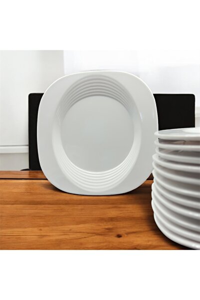 cc bin shihon White melamine serving plate, 12 pieces, size 20 cm