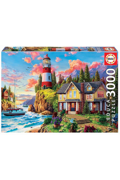 EDUCA Puzzle 3000 piese Far lângă ocean 18507