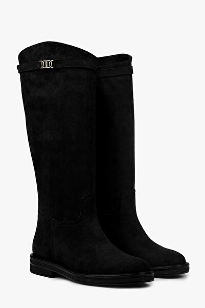 Shoeberry Women's Valen Black Suede Boots