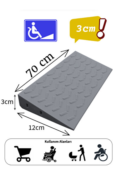 Roboqoq 3cm Tekerlekli Sandalye Rampası Bantlı Dayanıklı