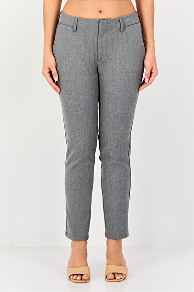 Reiko بنطلون نسائي سادة بقصة سيجارة، رمادي