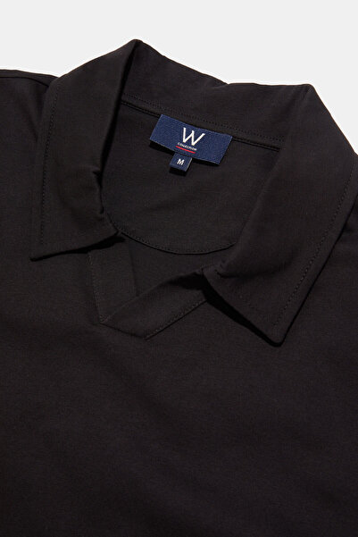 W Collection BLACK POLO NECK T-SHIRT