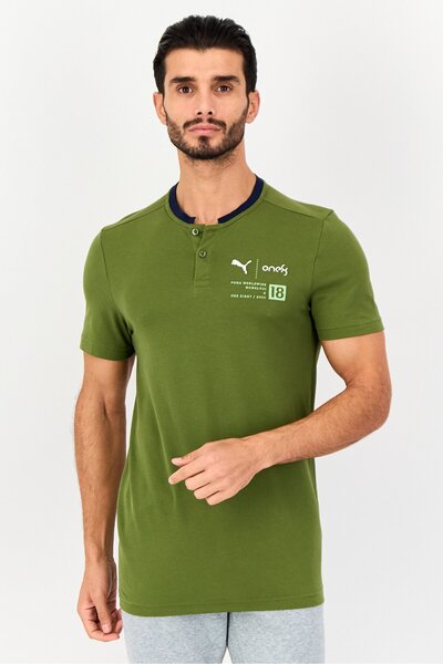 Puma X One8 Men Sportswear Fit Short Sleeve Outdoor T-Shirt, Olive