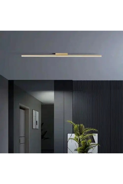 LED CONCEPT Lustra LED cu trei tipuri de lumina, aurie, liniara, 40W, 100x4x6cm