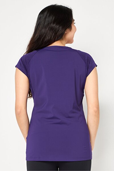 Asics Women Sportswear Fit Brand Logo Short Sleeve Training T-Shirt, Purple
