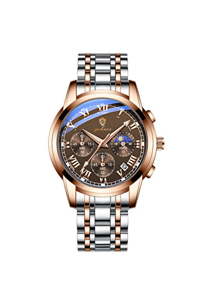 Gohuos Ceas de mână bărbătesc, cronograf, cuarț, afișaj oră, dată, zilele săp...