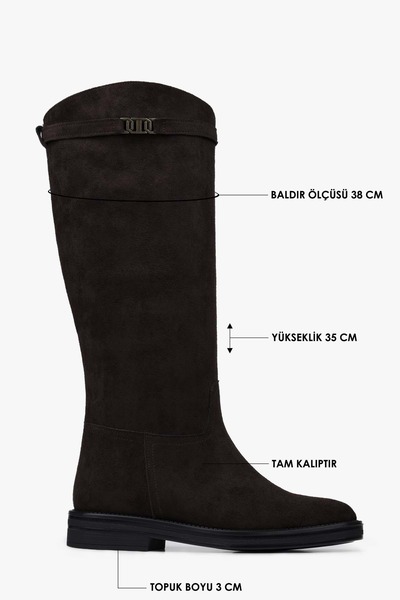 Shoeberry Γυναικείες μπότες Valen Bitter Brown Suede