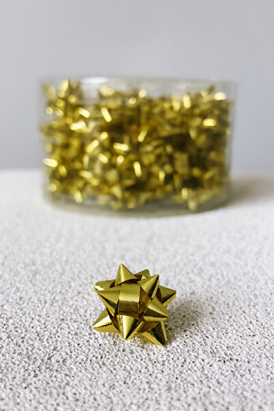 OLİ Art زينة هدايا صغيرة من الرافيا ذهبية اللون 2 سم - لتغليف الهدايا والديكو...