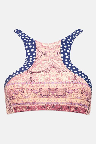 BİLLABONG Women Allover Print Sun Fade High Bikini Top, Multicolor