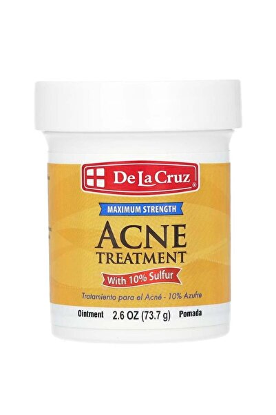 De La Cruz مرهم لعلاج حب الشباب يحتوي على 10% كبريت، أقصى قوة، 2.6 أونصة (73....