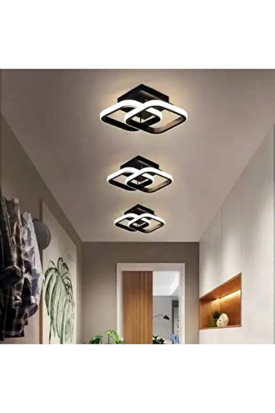 LED CONCEPT LED chandelier with three types of light, black, square, 22W, 24x24x15cm