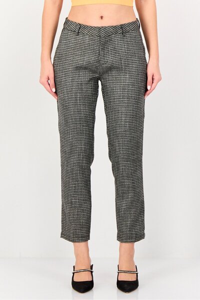 Reiko Women Cigarette Fit Houndstooth Straight Pants, Multicolor