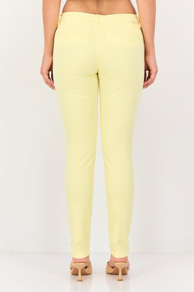 Reiko Women Regular Fit Solid Straight Leg Pants, Light Yellow