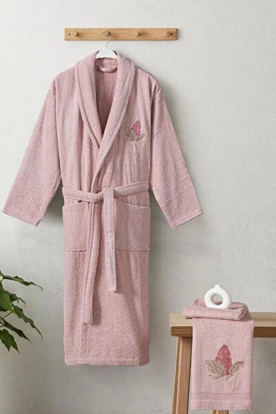 Coton Delux 💫   طقم روب حمام نسائي من القطن 100% مع منشفة