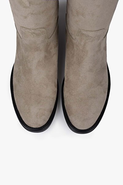 Shoeberry Women's Valen Beige Suede Boots