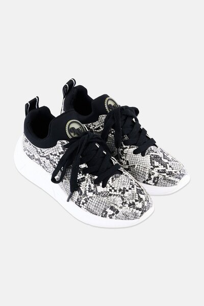 Nine West Women WNRAYLIN3 Animal Print Lace Up Casual Shoes, Multicolor