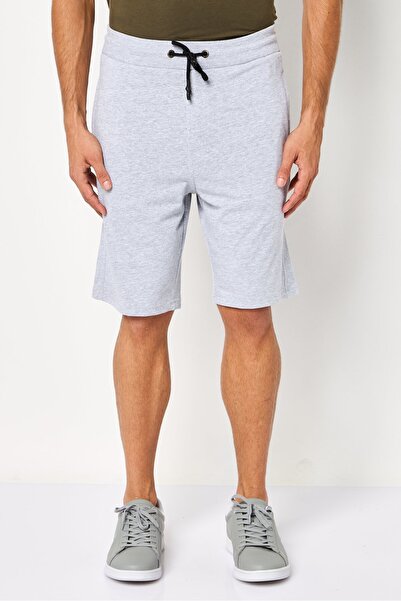 Cerruti 1881 Men Brand Logo Basic Shorts, Light Grey