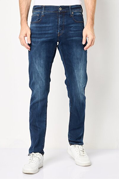 G-STAR RAW بنطلون جينز رجالي مستقيم ومرن ومغسول، أزرق داكن