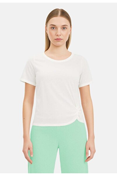 Jessica Simpson Women Plus Size Round Neck Short Sleeve Solid T-Shirt, White