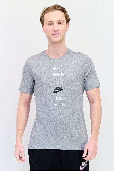 Nike Men Sportswear Fit Short Sleeves Outdoor T-Shirt, Grey