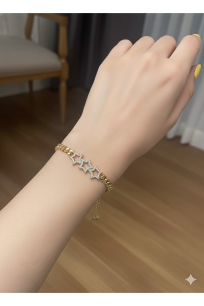 Jewerly Women's 3 Star Chain Steel Bracelet