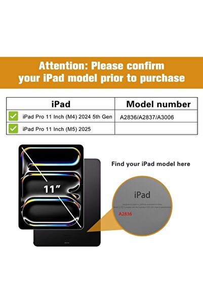 PROCASE حافظة ذكية لجهاز iPad Pro مقاس 11 بوصة (M5/M4، 2025/2024) مع حامل قلم، وظهر شفاف رفيع