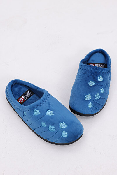 GEZER Yumuşacık İç Astarlı Nakış Motifli Kadın Terlik Kapalı Düz Tabanlı Şık Model