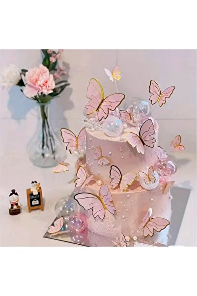 WOMEN 'S HEART PEMBE KELEBEK SÜS 42 ADET