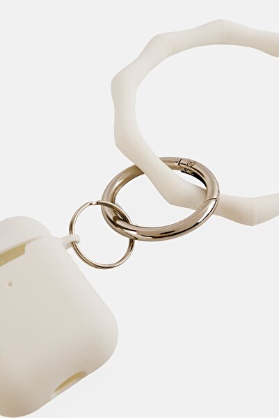 Core Audio Silicone Wristlet Airpode Case With Edged Bracelet, White