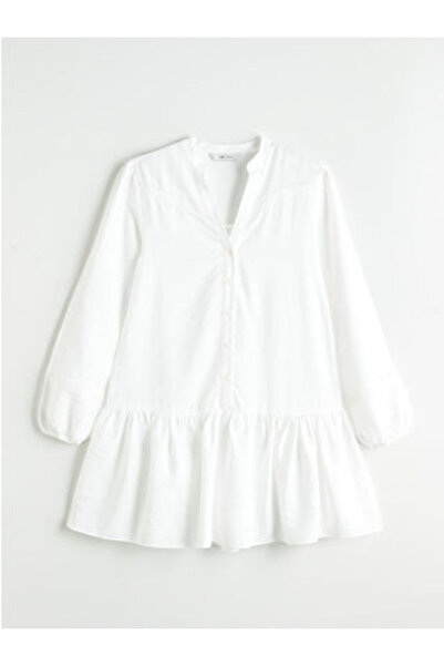 LC Waikiki Modanova Sezon White Off-Shoulder Embroidered A-Line Mini Dress