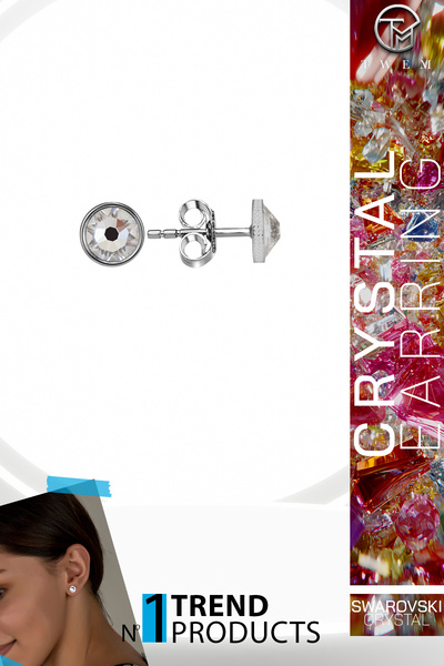 Twem Silver Zirconia Swaroski Crystal Stone Studded Earrings |   Stylish and ...