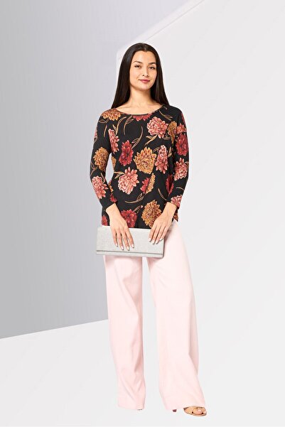 Desigual Women Round Neck Long Sleeve Floral Pattern Top, Multicolor