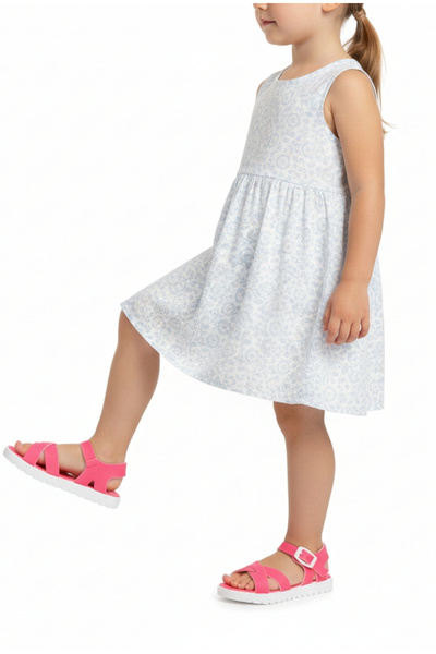 Moda Lime Rahat Esnek Kaymaz Taban Önü Açık Nefes Alabilen Tokalı Çapraz Şeritli Bebek Çocuk Sandalet