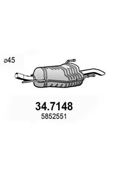 ASSO Задно гърне Opel Zafira / Zafira Family B / Zafira B Van / Spacious Sedan