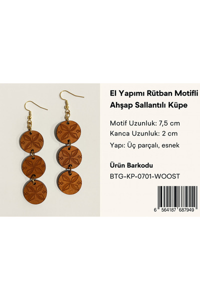 bitangosu Wooden Rhythm Motif Long Earrings – the Rhythm of Nature in Your Ear