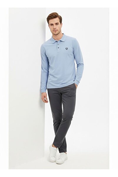 assef Hanorac pentru bărbați cu gât polo, cu mânecă lungă, tricou