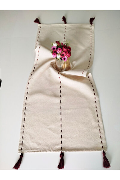 denizli hatırası Authentic Bohemian Style Linen Striped Tasseled 47X105 cm Runner